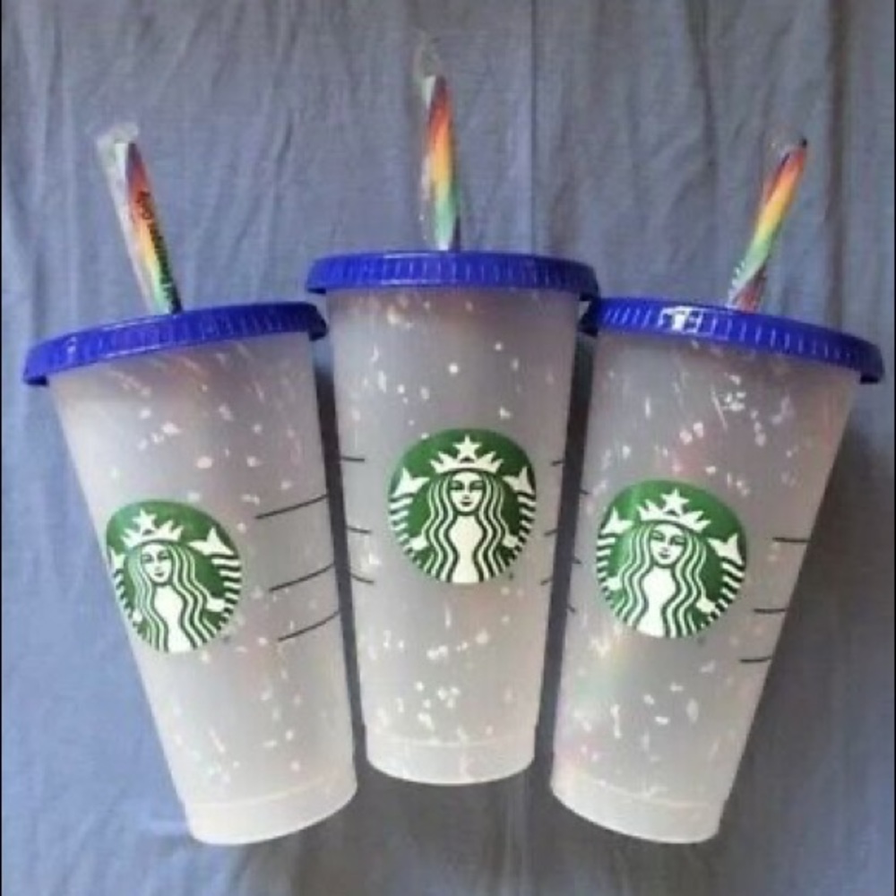 3 pcs Starbucks Confeitti Color Changing Cups